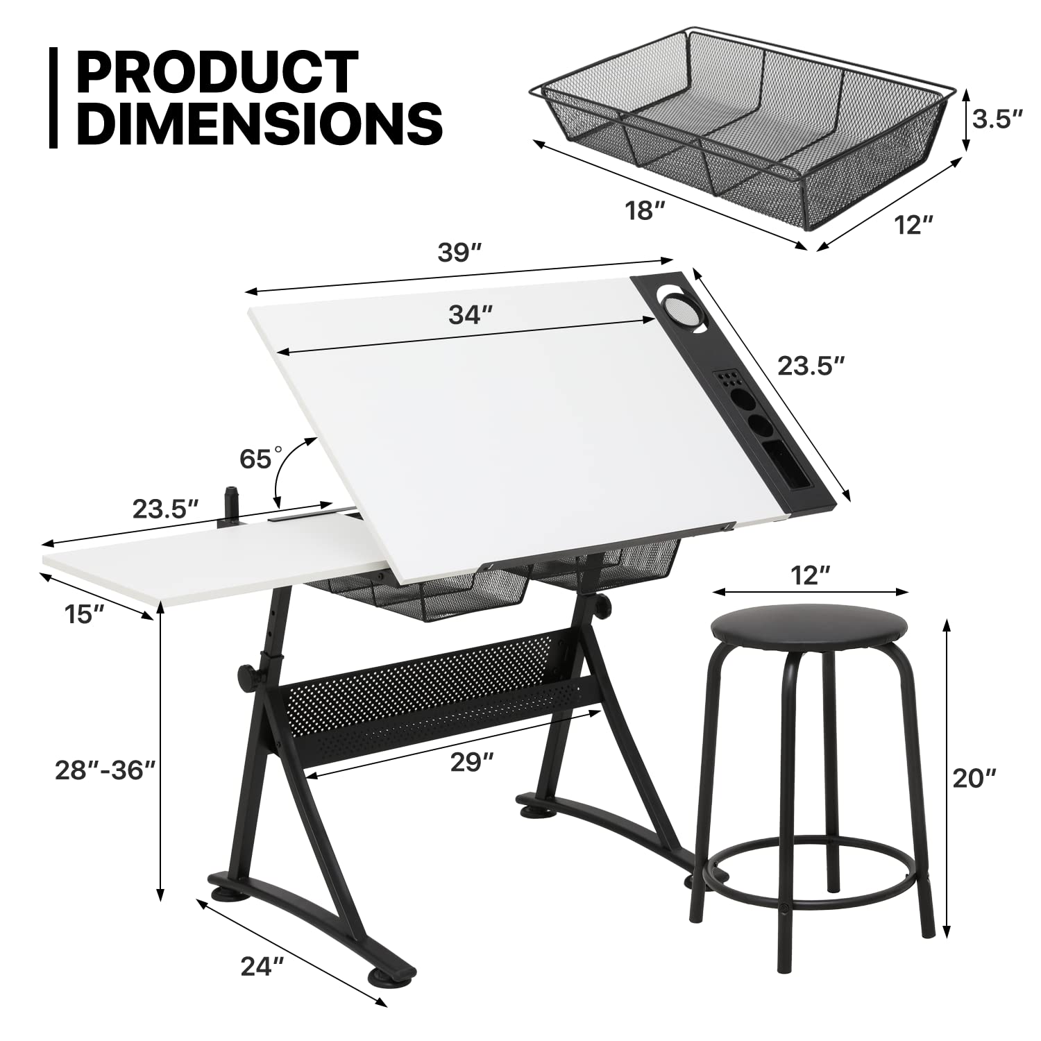 Adjustable Drafting Desk with  - Art & Craft Valley ulasan dan harga