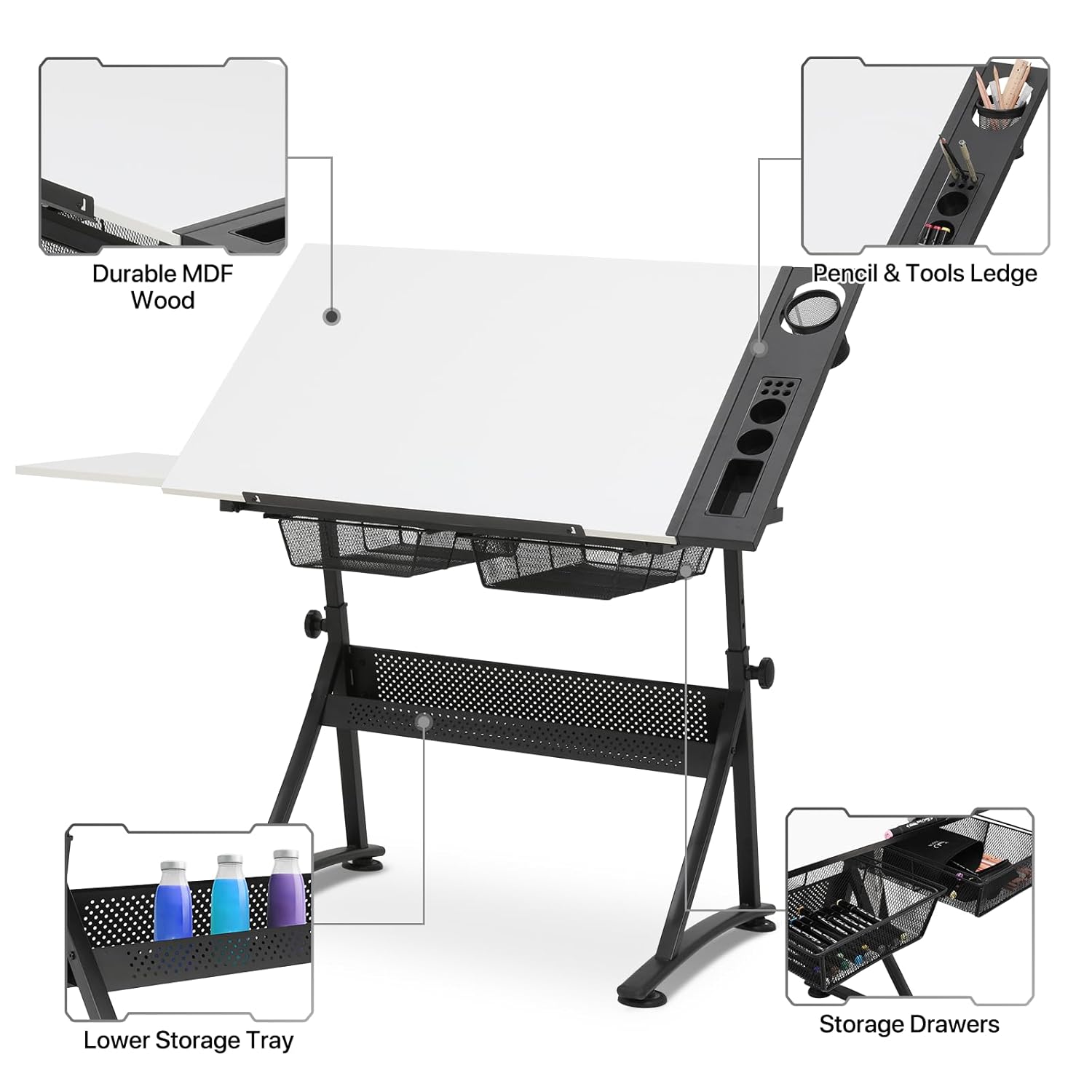 Adjustable Drafting Desk with  - Art & Craft Valley ulasan dan harga