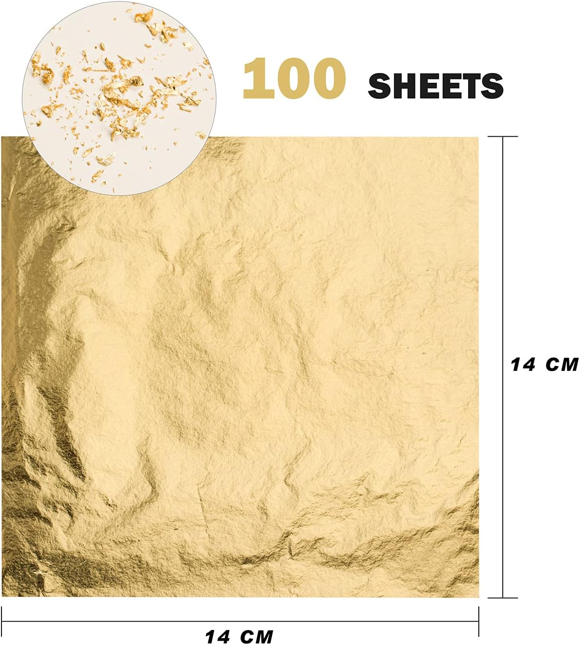100 Gold Leaf Sheets 14x14 cm  - Art Craft Diy ulasan dan harga