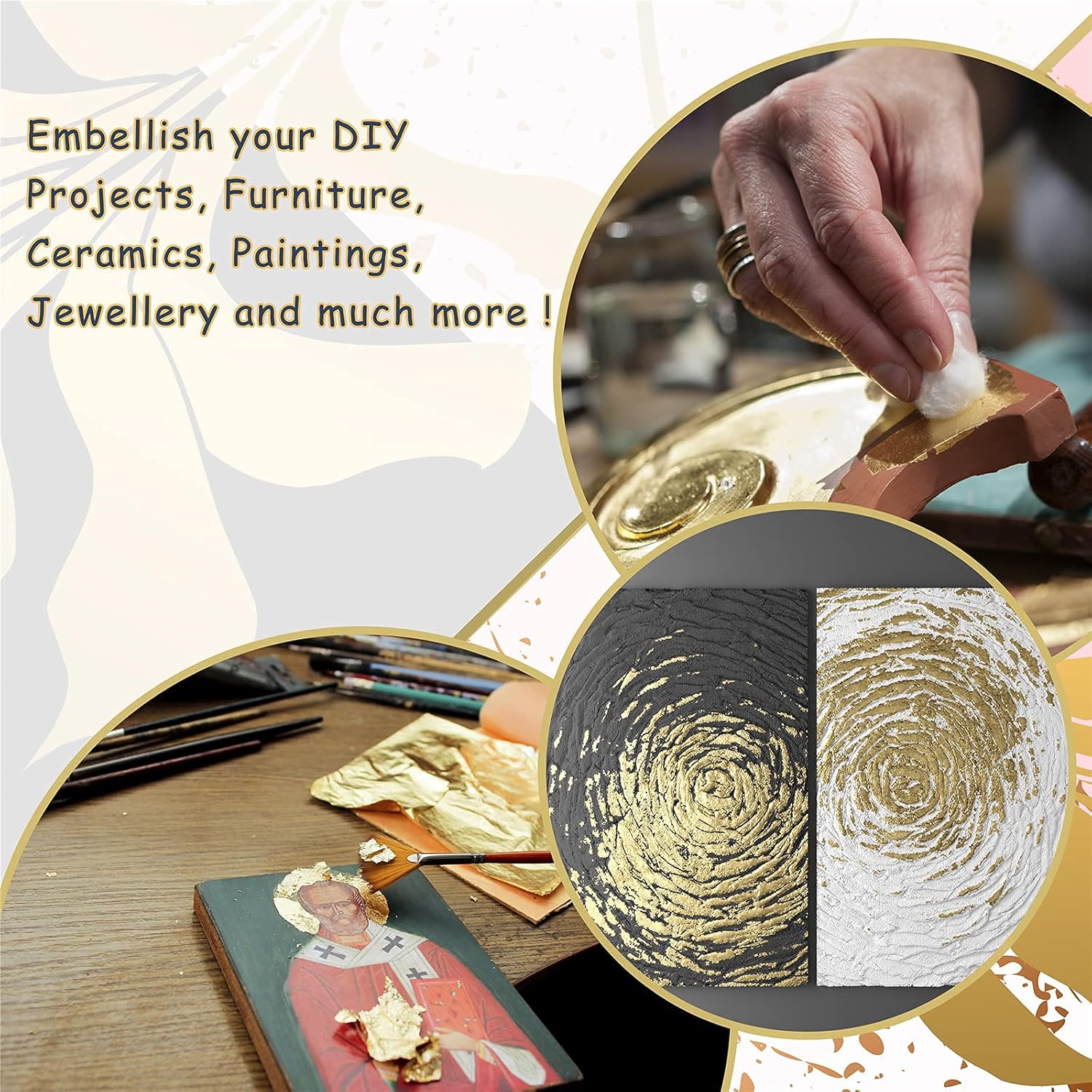 100 Gold Leaf Sheets 14x14 cm  - Art Craft Diy ulasan dan harga