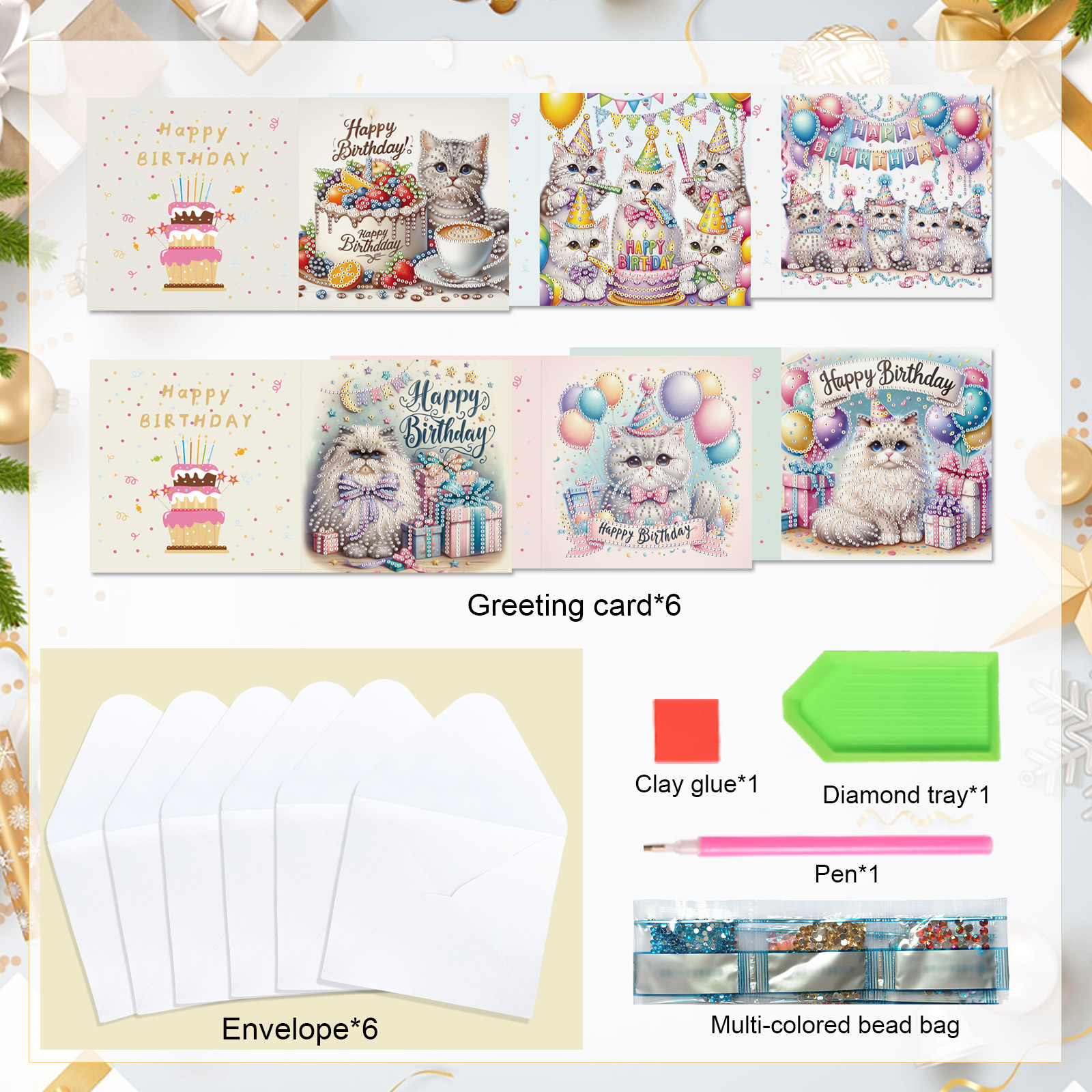 6 Pcs Diamond Art Painting Gre - Art Craft Cat ulasan dan harga