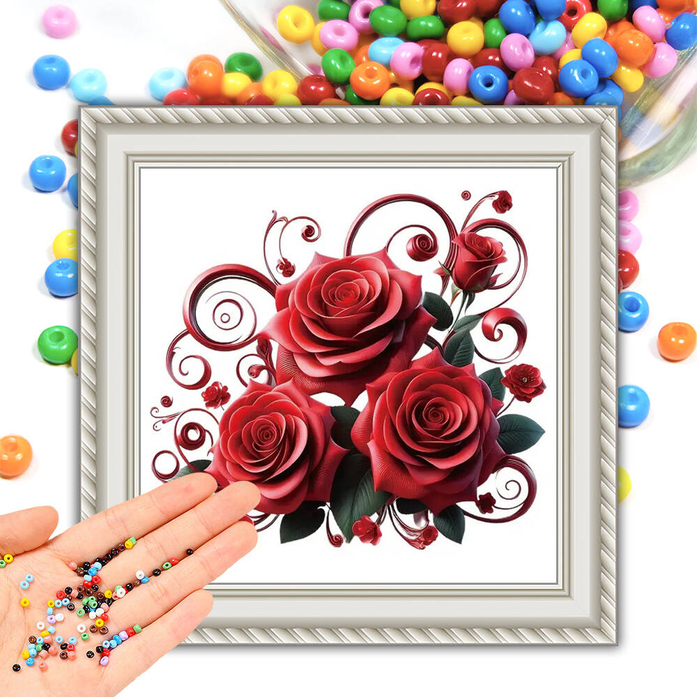 DIY Beads Embroidery Kit Rose  - Art Craft Rose ulasan dan harga