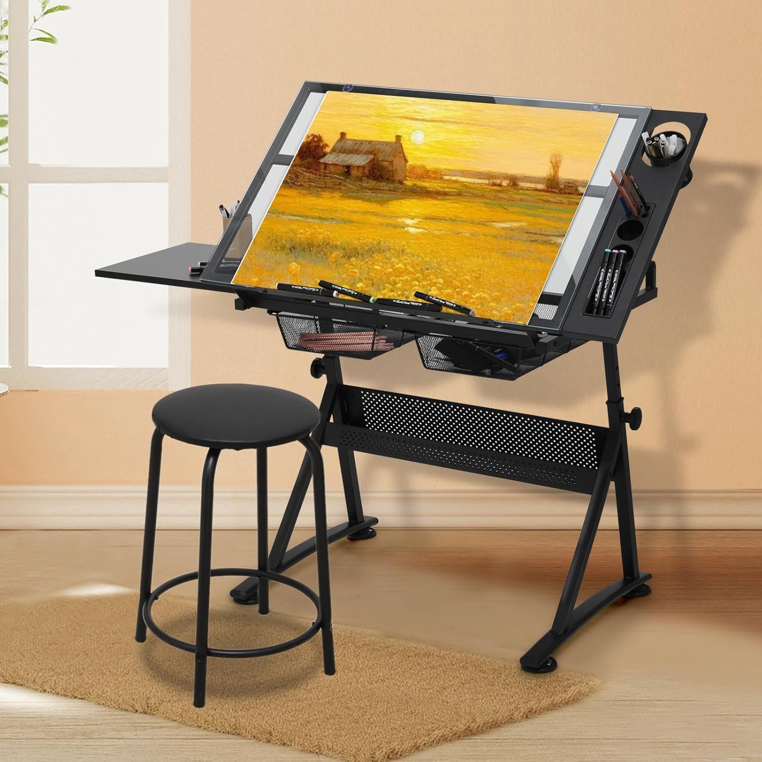 Drafting Table with Height Adj - Art & Craft Valley ulasan dan harga
