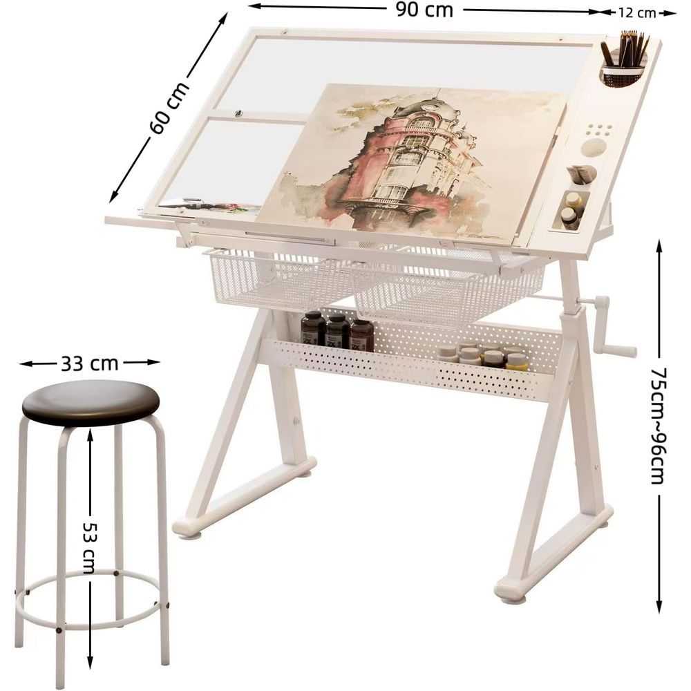 Adjustable Art Desk with Tempe - Art & Craft Valley ulasan dan harga