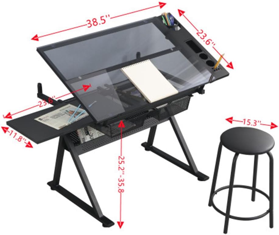Table w/Stool, Height Adjustab - Art & Craft Valley ulasan dan harga