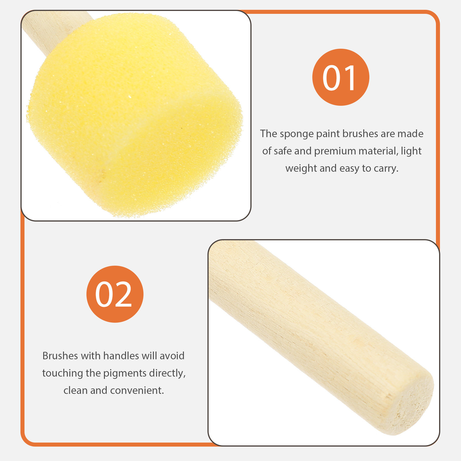 20Pcs Wooden Handle Sponge Bru - Art Craft For Preschool ulasan dan harga