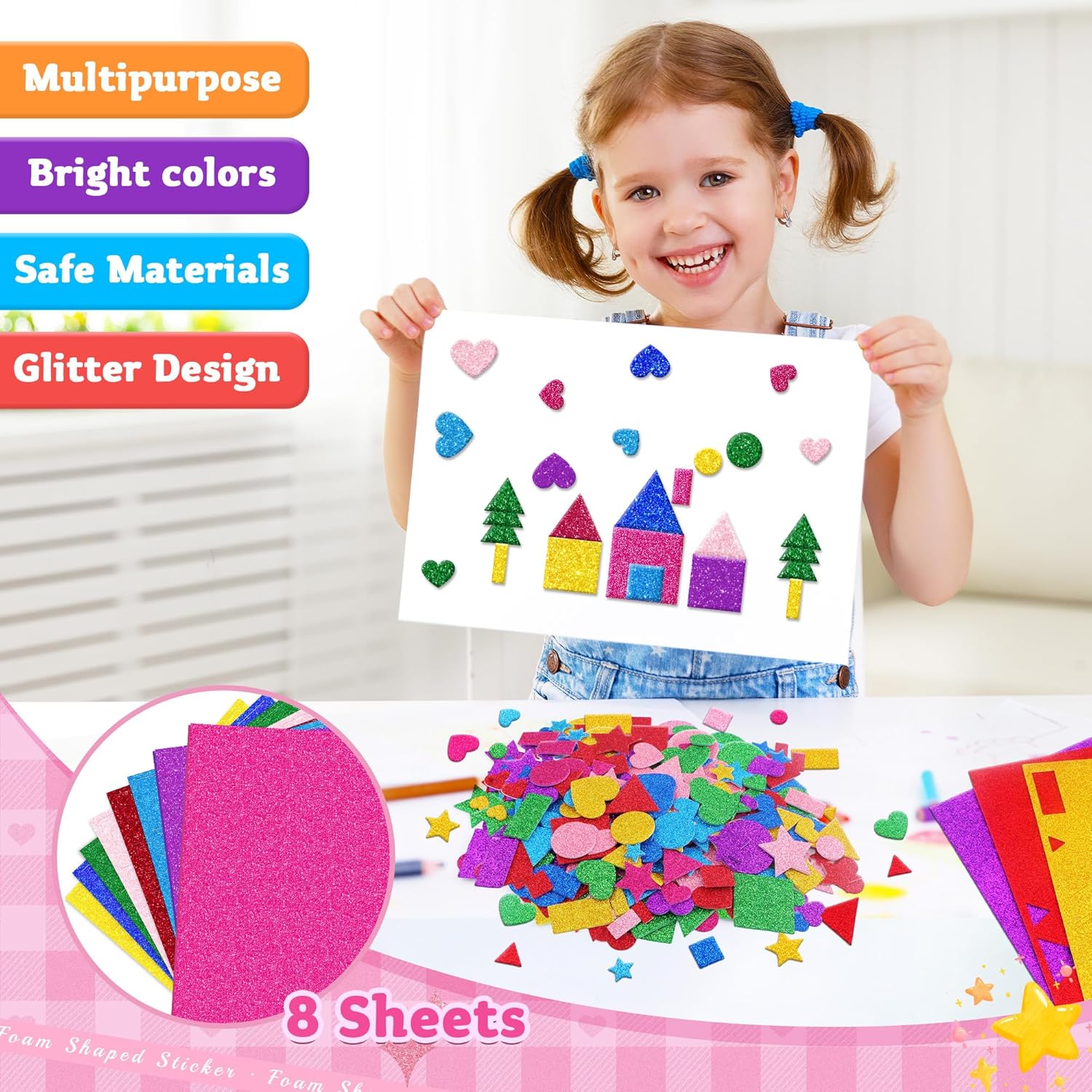 1000 Pcs Glitter Self Adhesive - Art Craft For Preschool ulasan dan harga