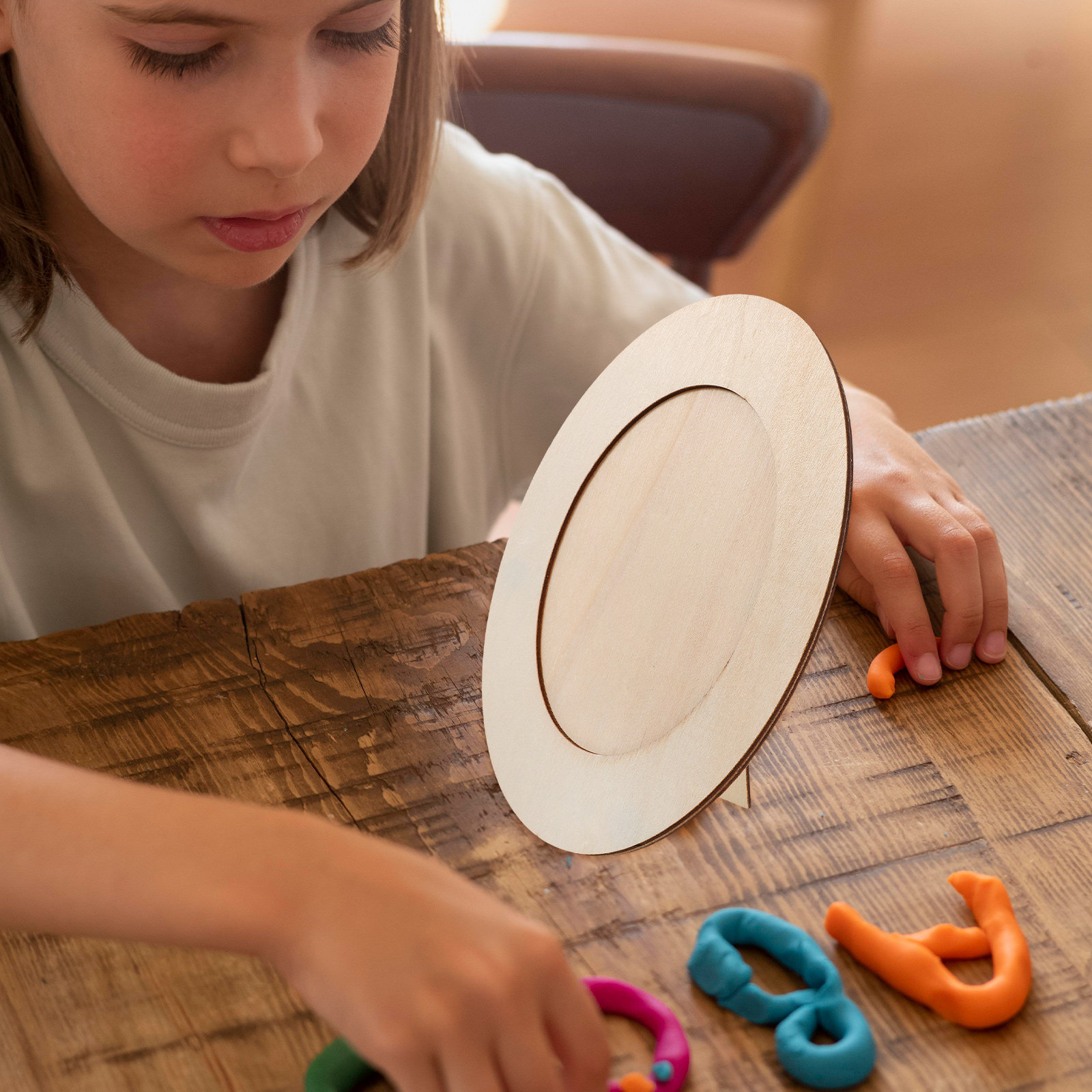 Unfinished Wood Oval Photo Fra - Art Craft For Preschool ulasan dan harga