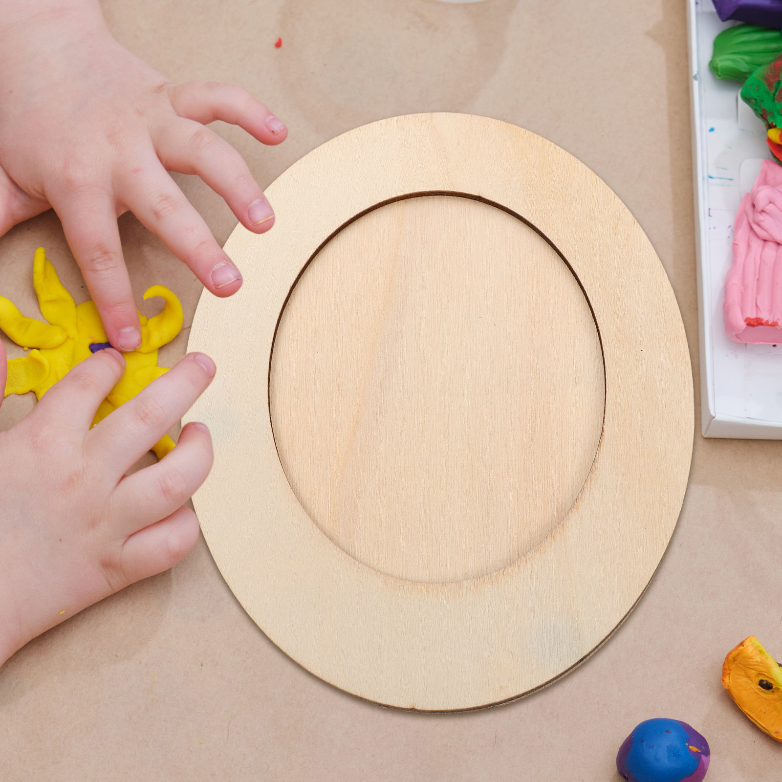 Unfinished Wood Oval Photo Fra - Art Craft For Preschool ulasan dan harga