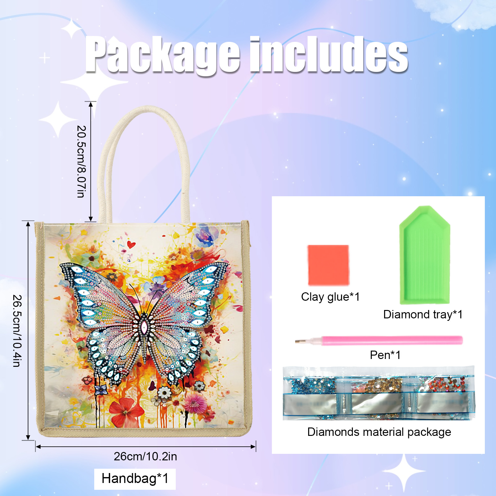 Diamond Painting Handbag Kits, - Art Craft Shop ulasan dan harga