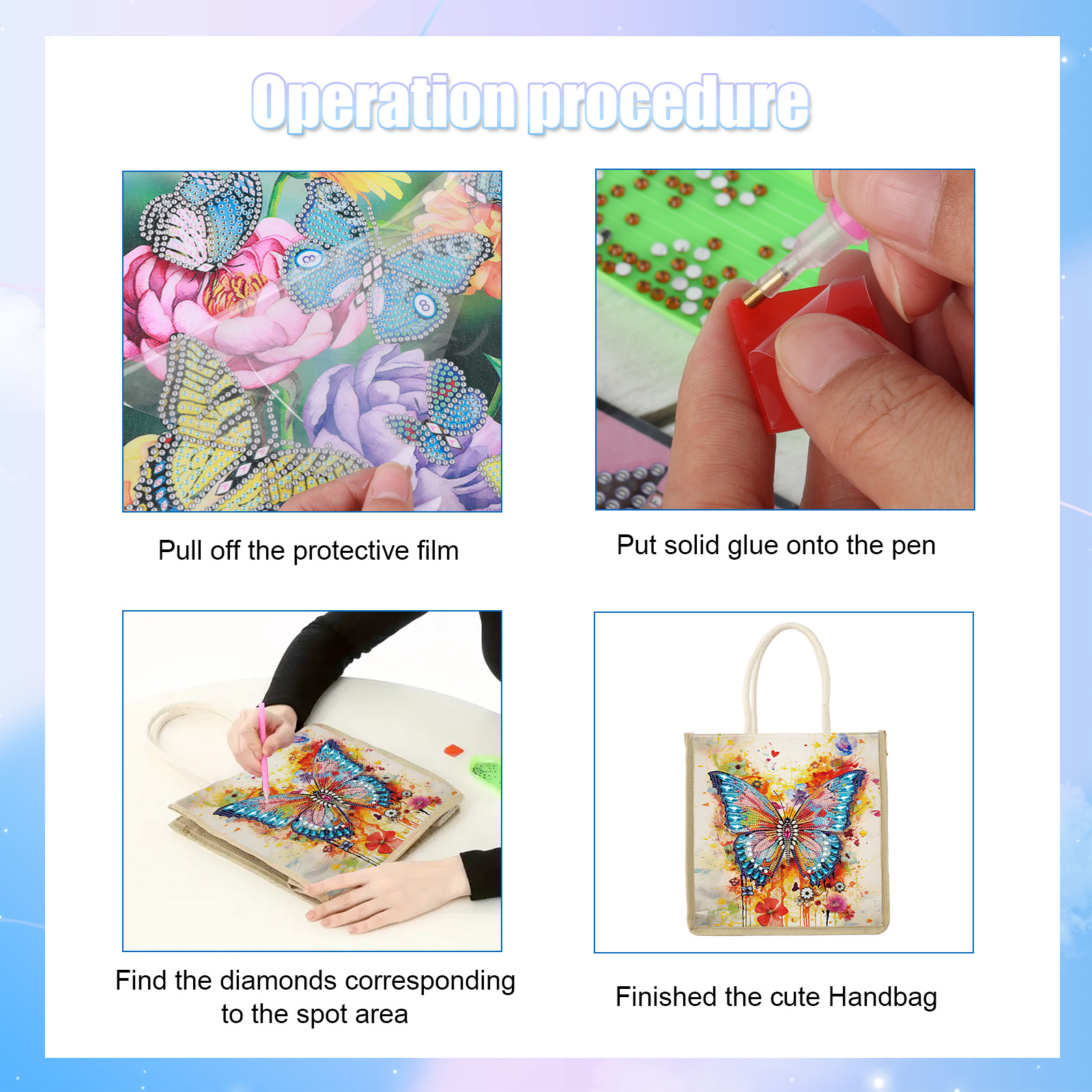 Diamond Painting Handbag Kits, - Art Craft Shop ulasan dan harga